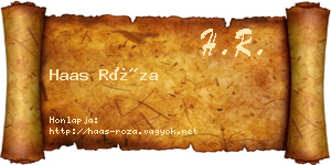 Haas Róza névjegykártya